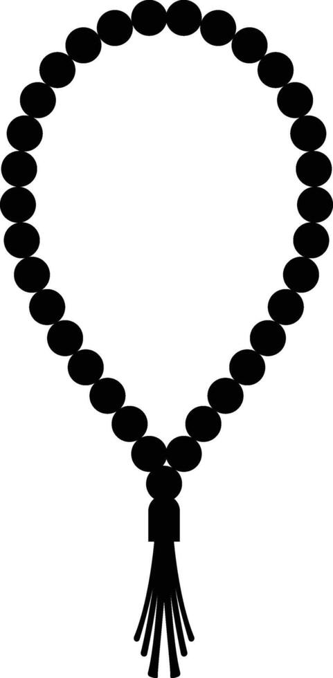 Black Silhouette Tasbih Islamic Beads for Moslem Prayers vector