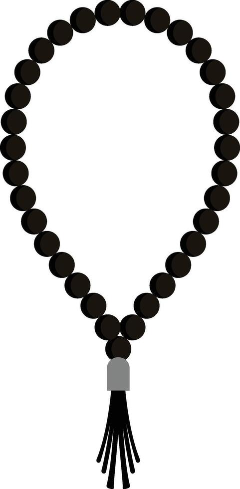 Black Grey with Shadow Tasbih Islamic Beads for Moslem Prayers vector