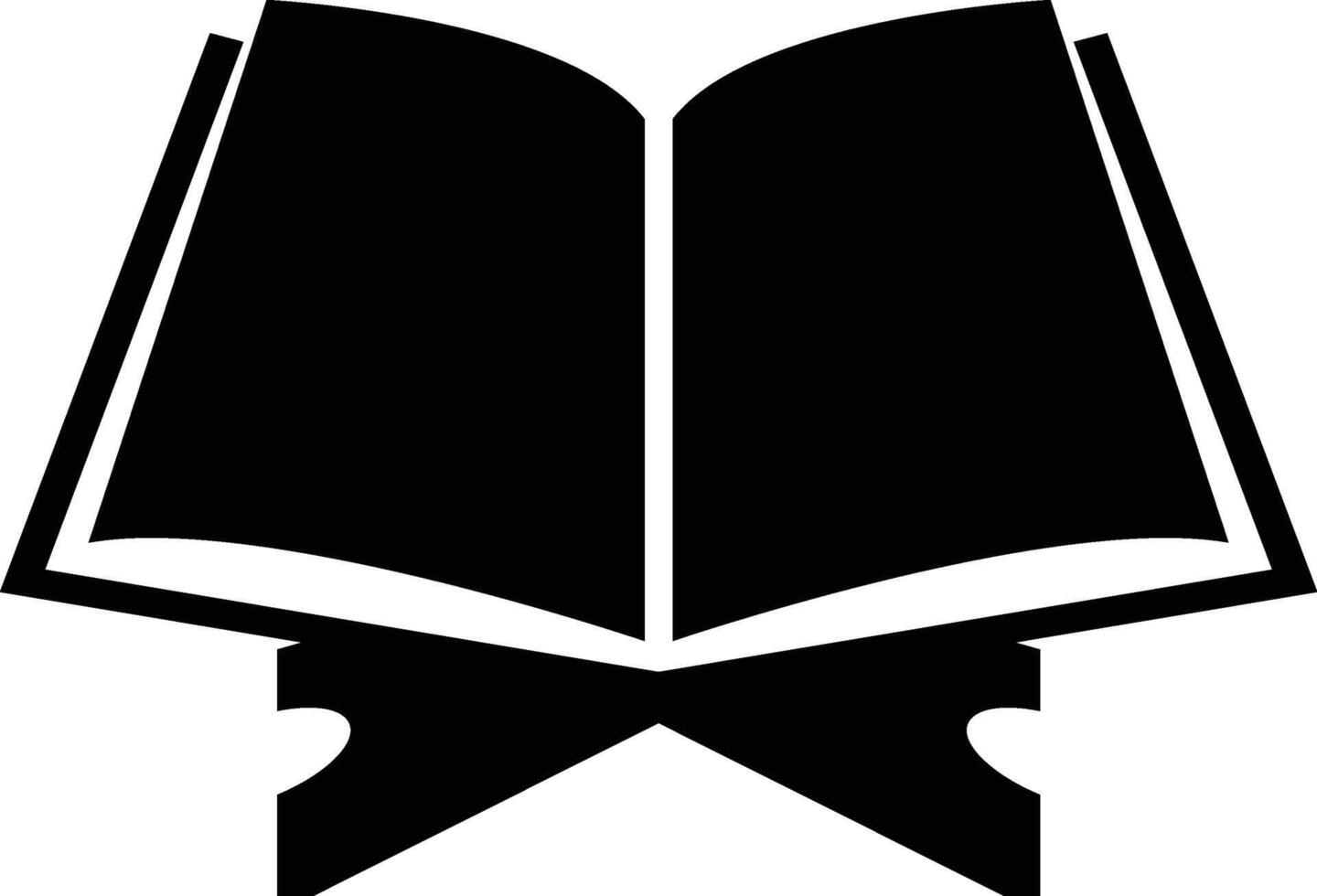 Black Silhouette Simple Quran Flat Design Ramadan Icon vector