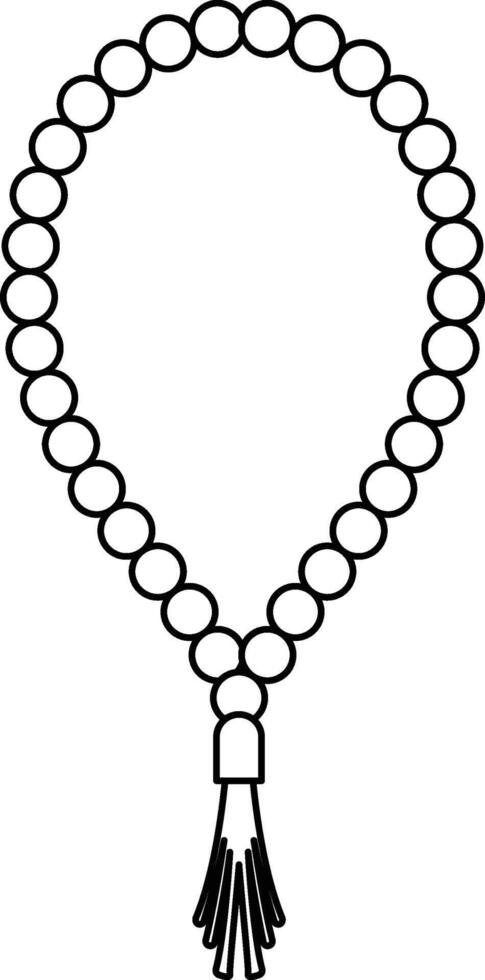 Black Outline Tasbih Islamic Beads for Moslem Prayers vector