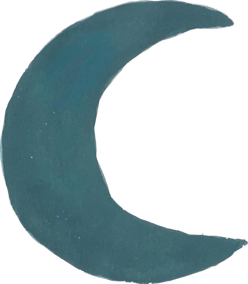 a blue crescent with a white background vector
