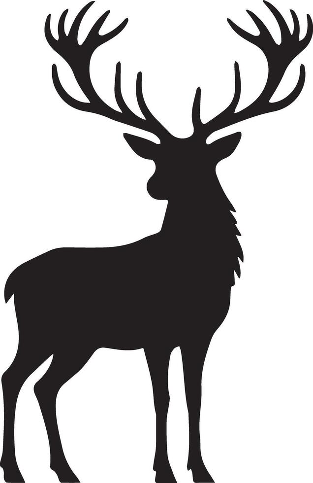 Majestic Stag Silhouette - Elegant Deer Antler Design for Logos And Art vector