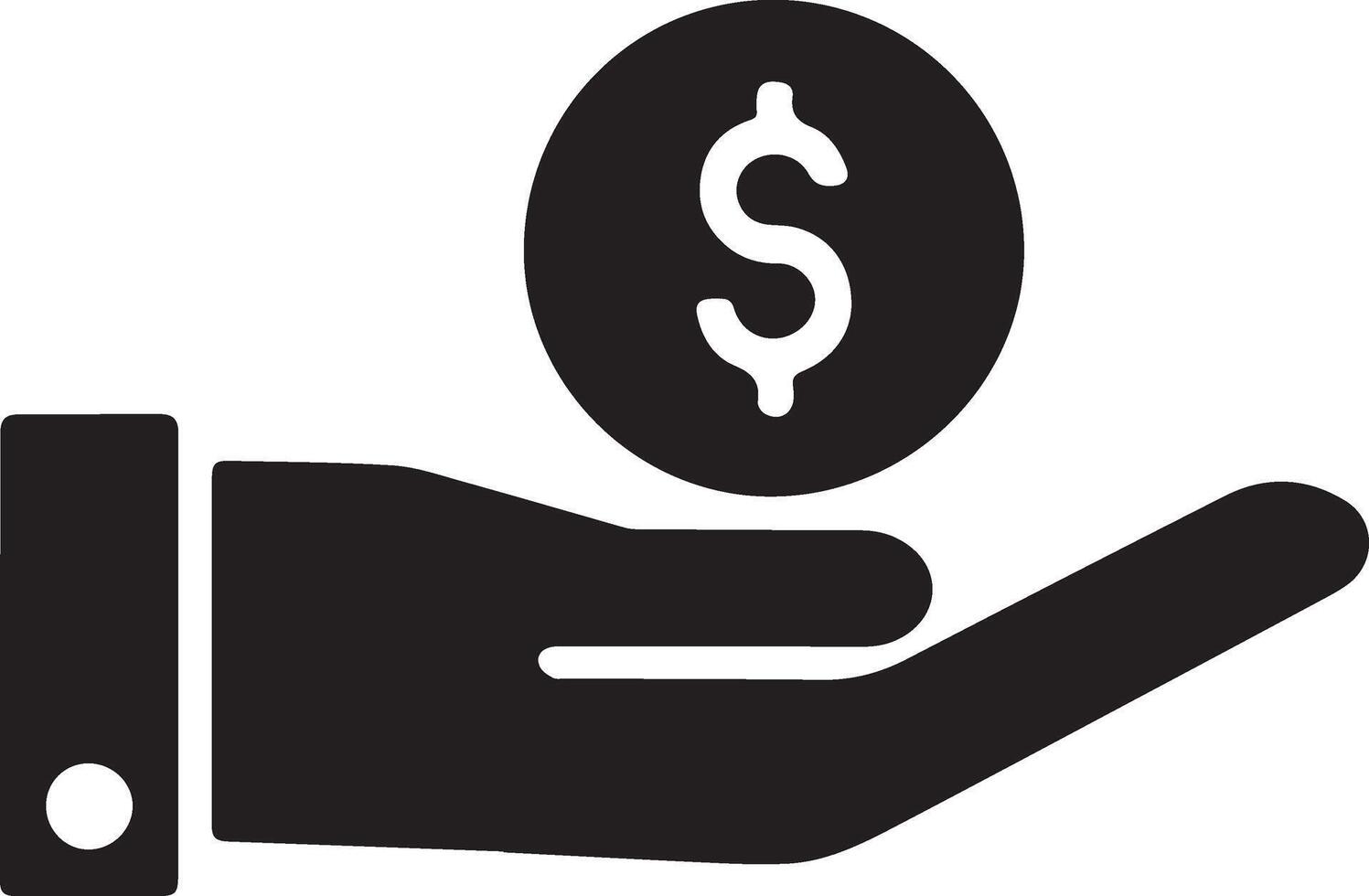 hand holding dollar coin icon 2 vector