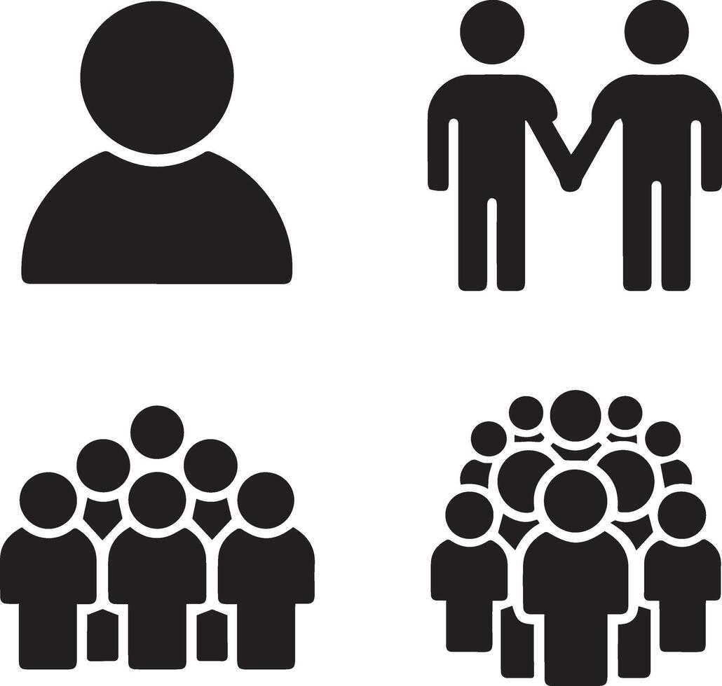 Group of people icons set illustration vector