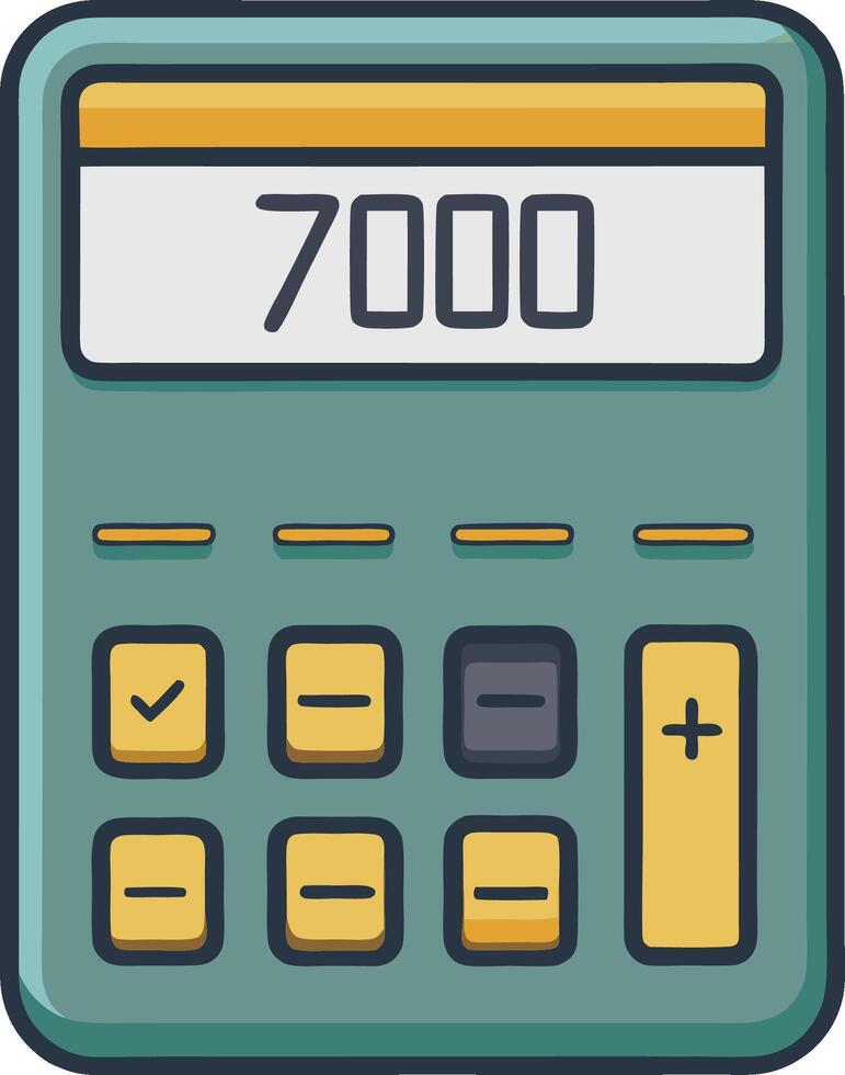 Calculator Icon with Display and Buttons vector