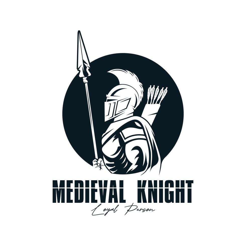 medieval knight logo icon with creative design vector