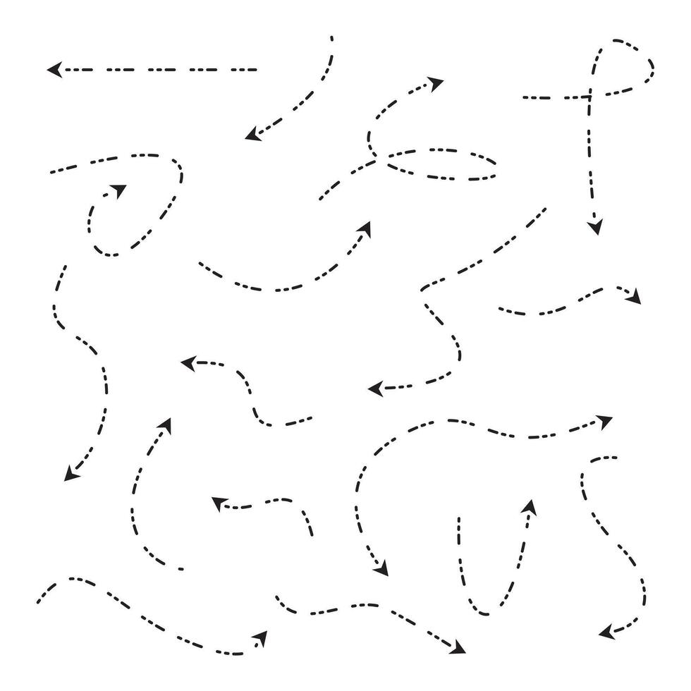 a set of arrows that are drawn in black and white vector