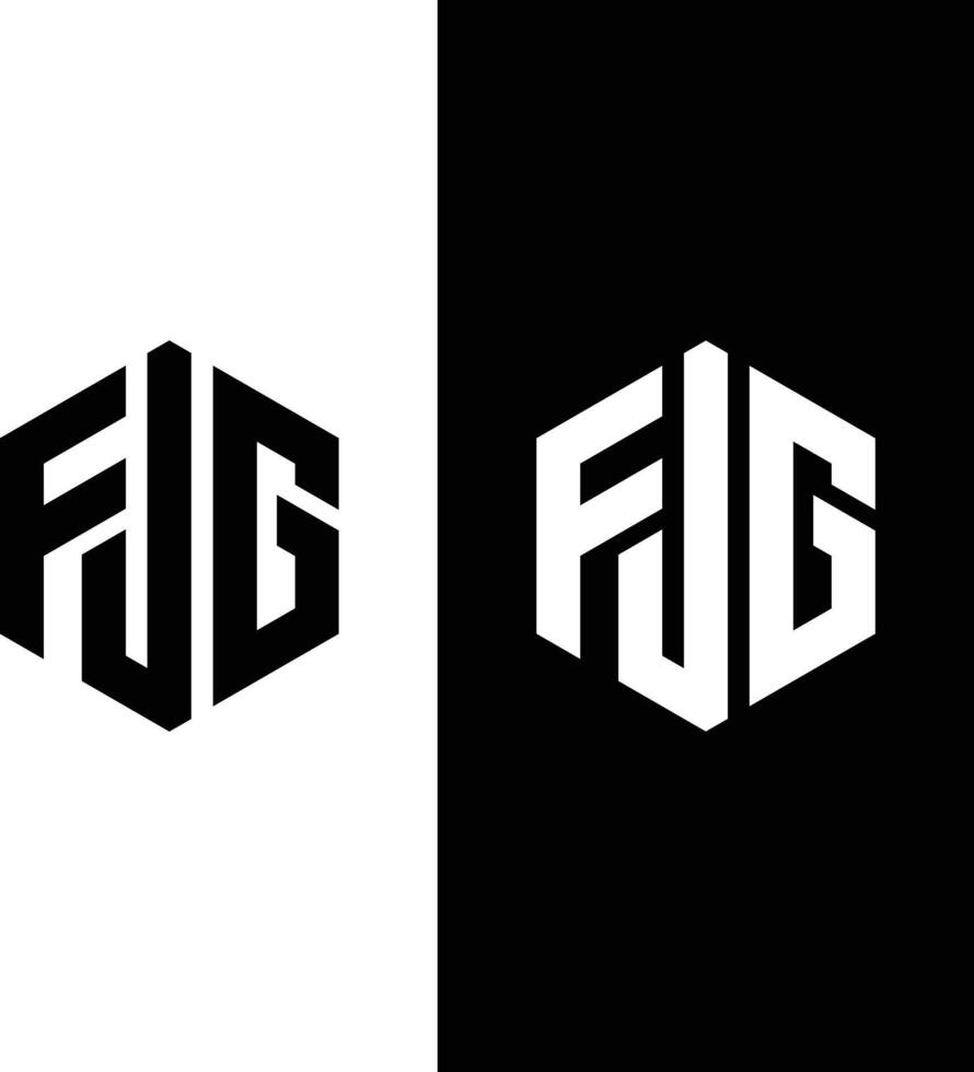 Initial letter FJG monogram logo design vector