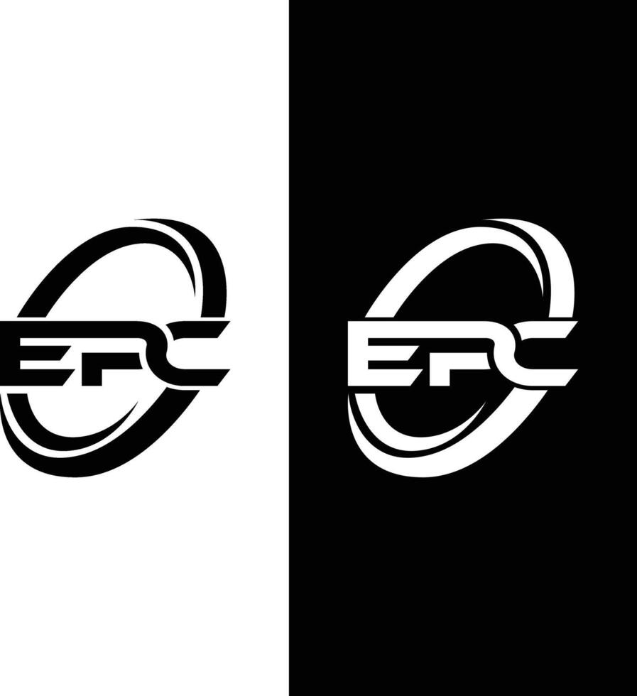 Initial letter EPC monogram logo design vector