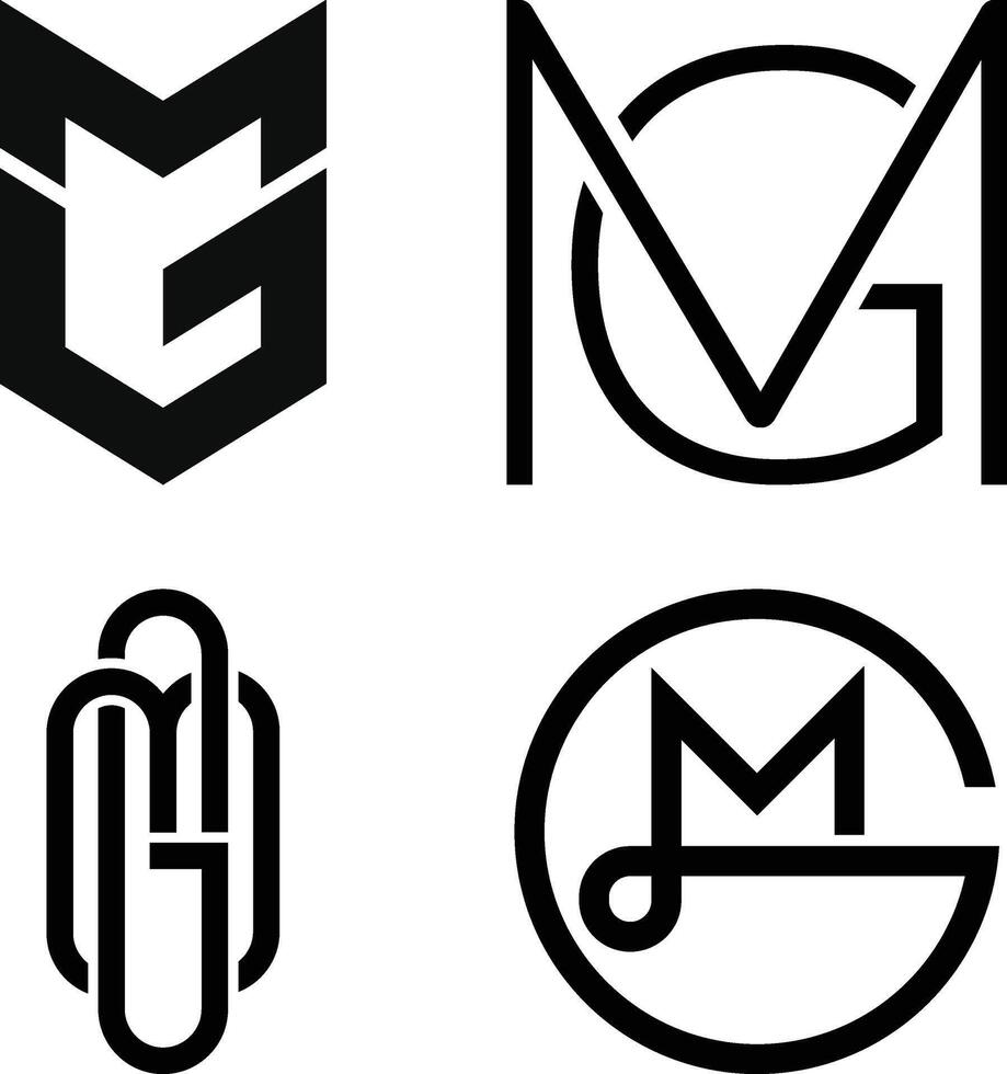 MG, GM Initial letter monogram logo design vector