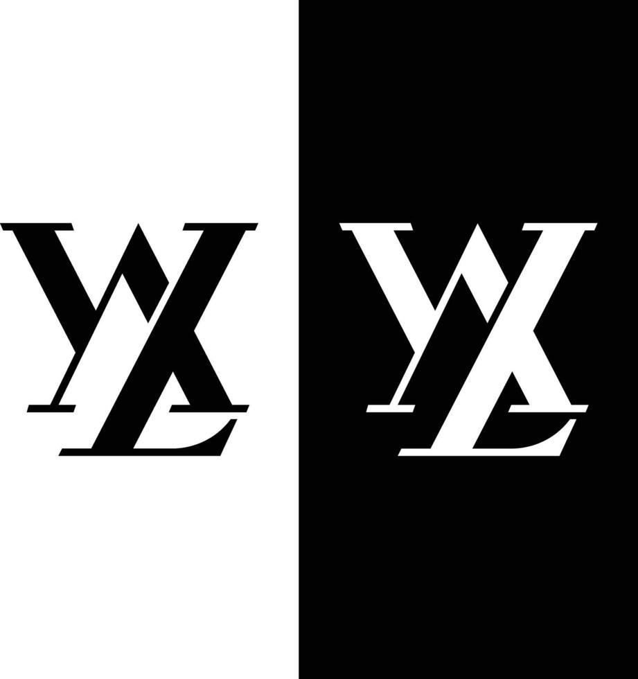 Initial letter WL, LW monogram logo design vector