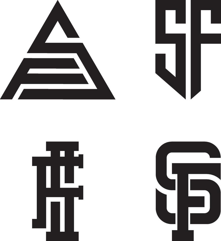 FS, SF monogram logo design vector