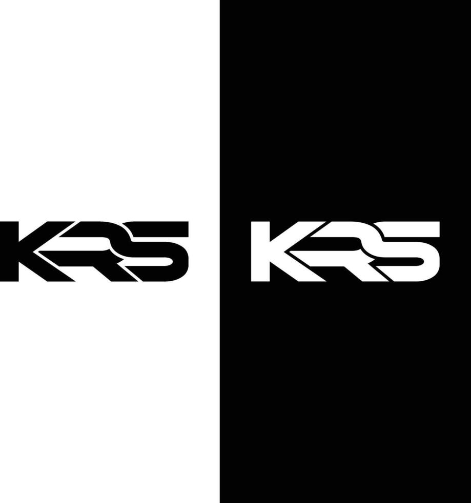KRS with diamond, triangle shape monogram logo design vector