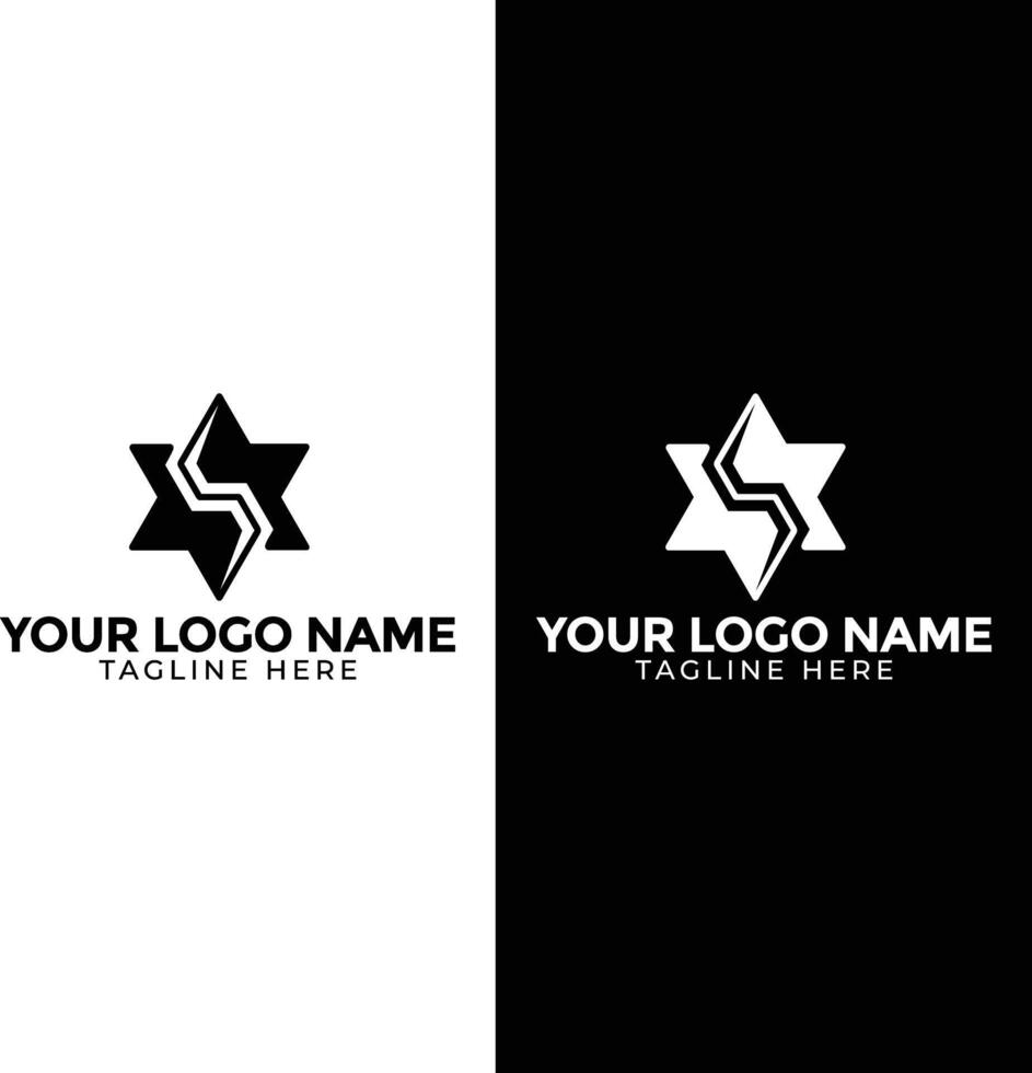 Creative S with star, globe, gravity sign monogram logo design vector