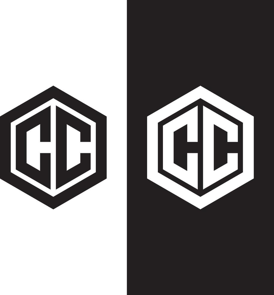 Initial letter CC monogram logo design vector