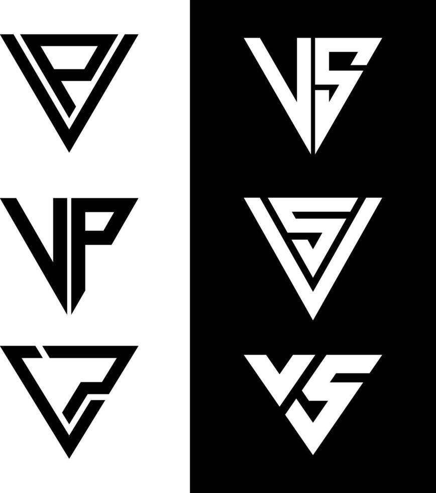 Initial letter VP, VS monogram logo vector