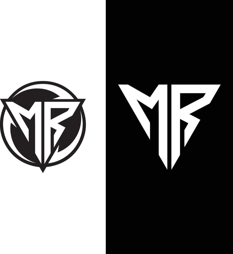 Initial letter MR, MB monogram logo design vector