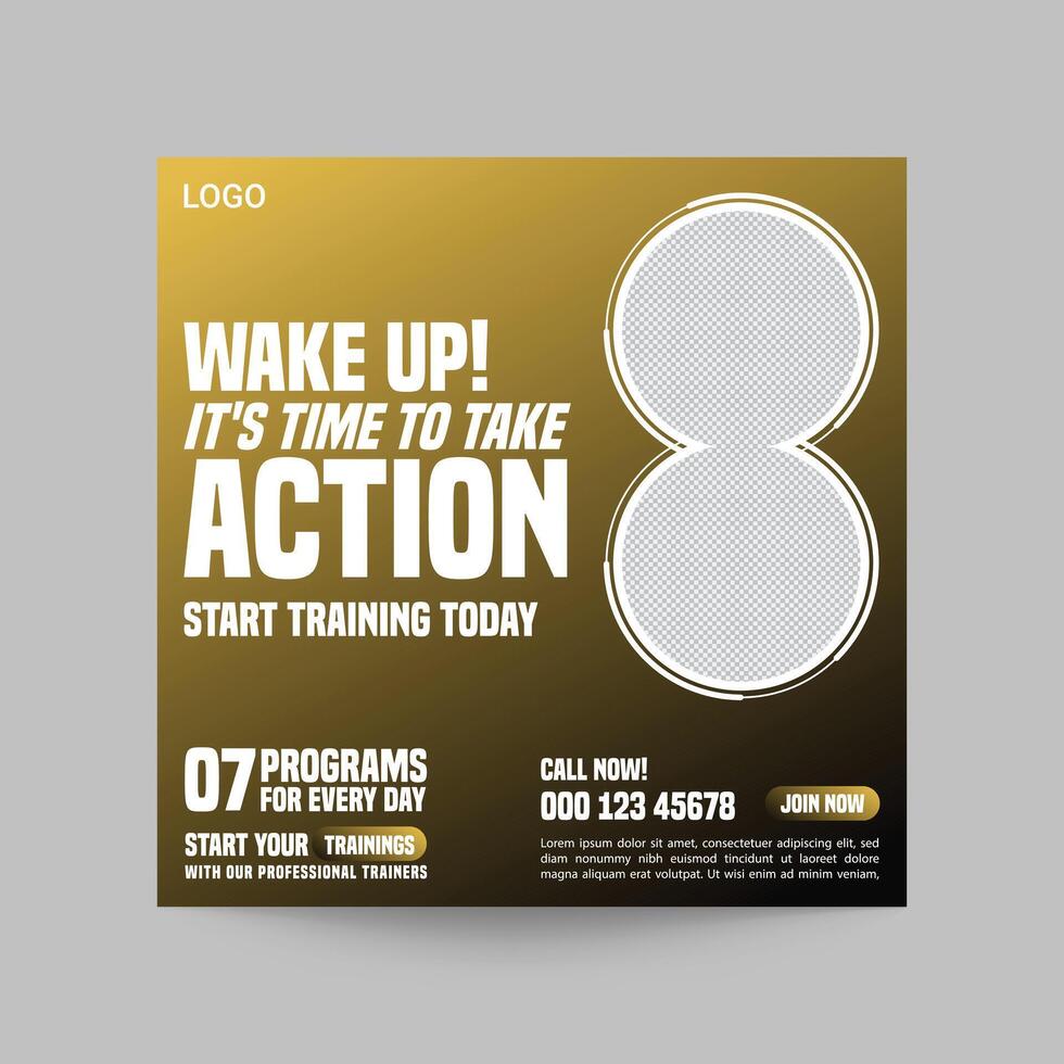 Wake up social media design vector