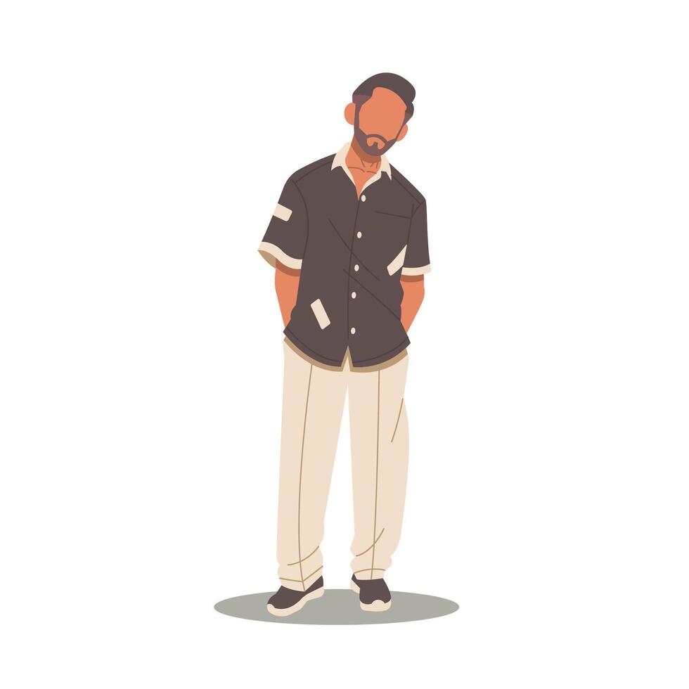 handsome man in stylish outfits graphic design vector