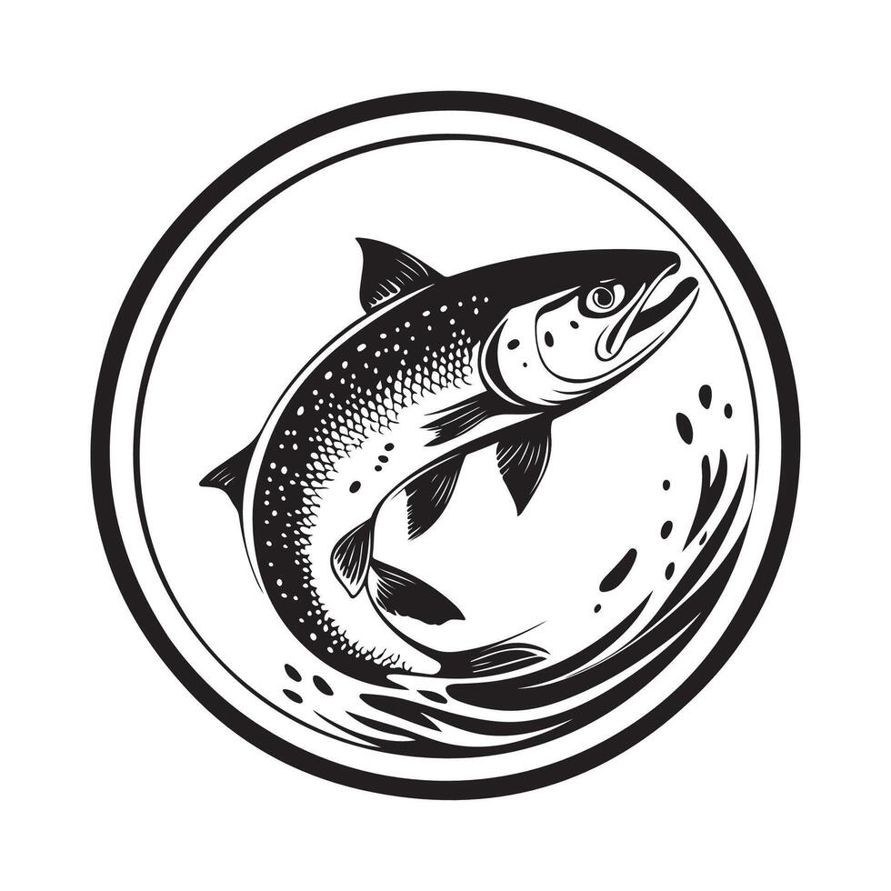 Atlantic salmon logo image illustration isolated on white background vector