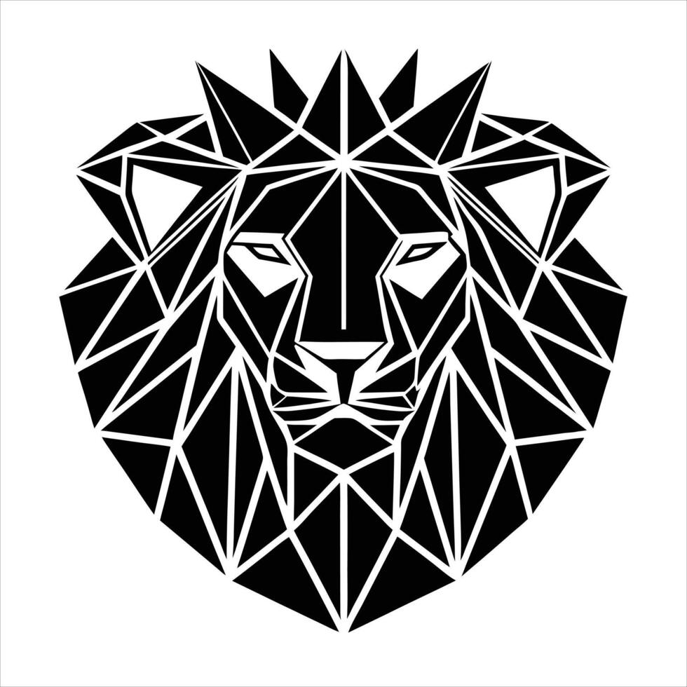 Lion head geometric illustration vector