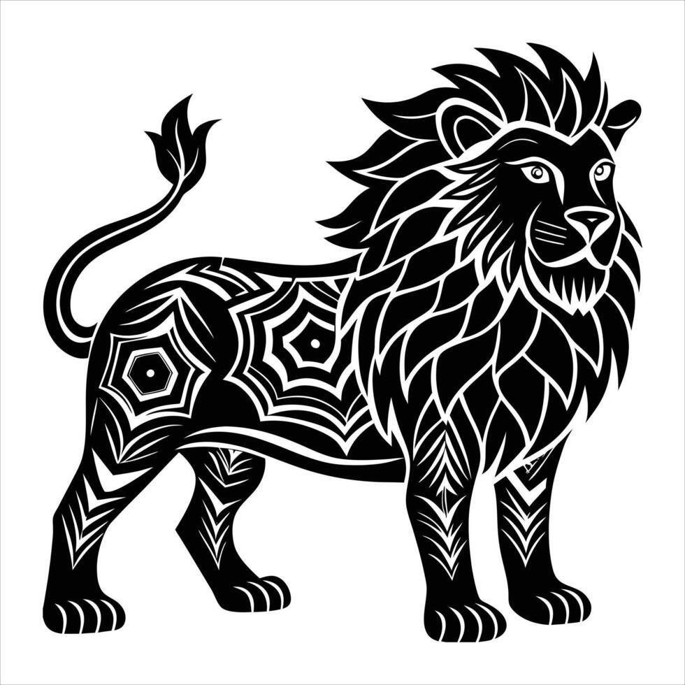 Lion tattoo design vector