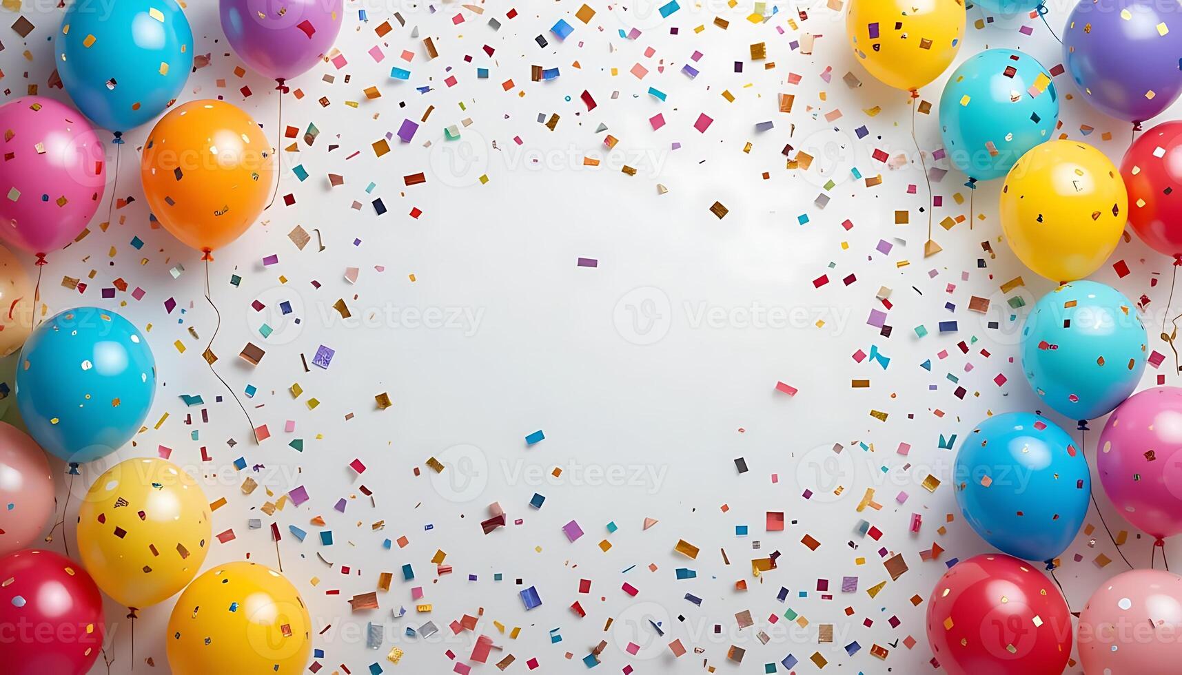 Festive Balloons Confetti Joyful Celebration Background for Your Text fun party flyer event design photo