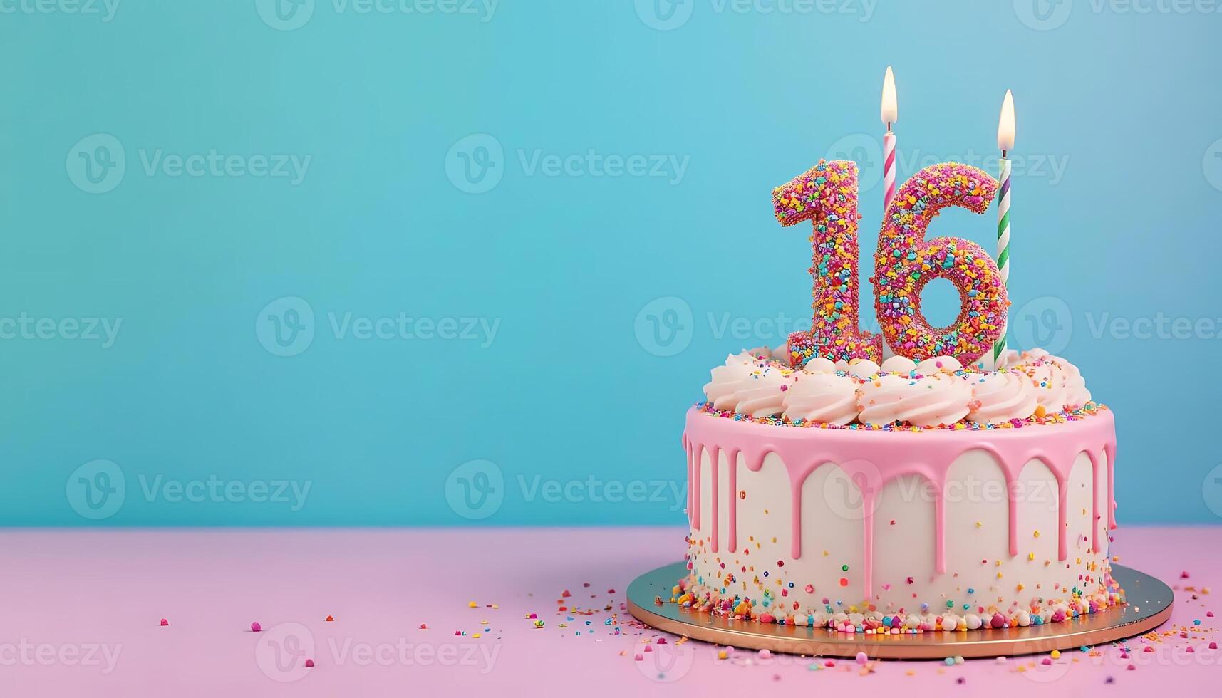 Sweet Sixteen Pastel Birthday Cake Delight. Festive, colorful, and perfect for your celebration photo