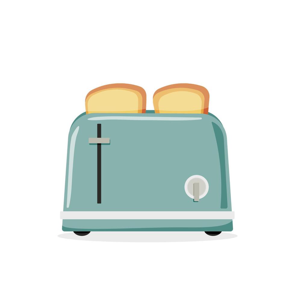 Toaster illustration isolated on white background. Retro modern design for kitchen appliances vector