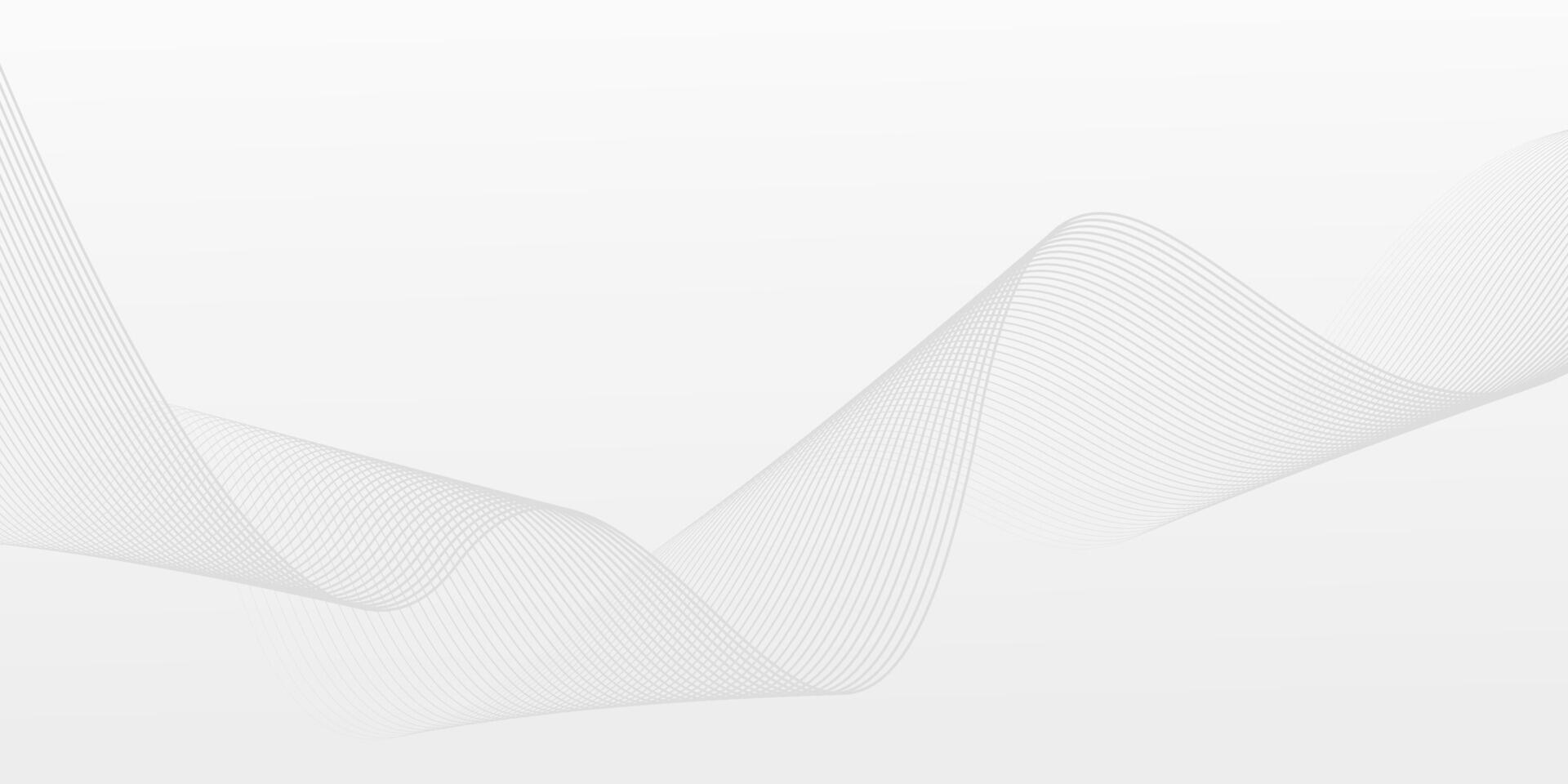 Abstract minimalist background in white and gray Design with modern futuristic line wave. vector