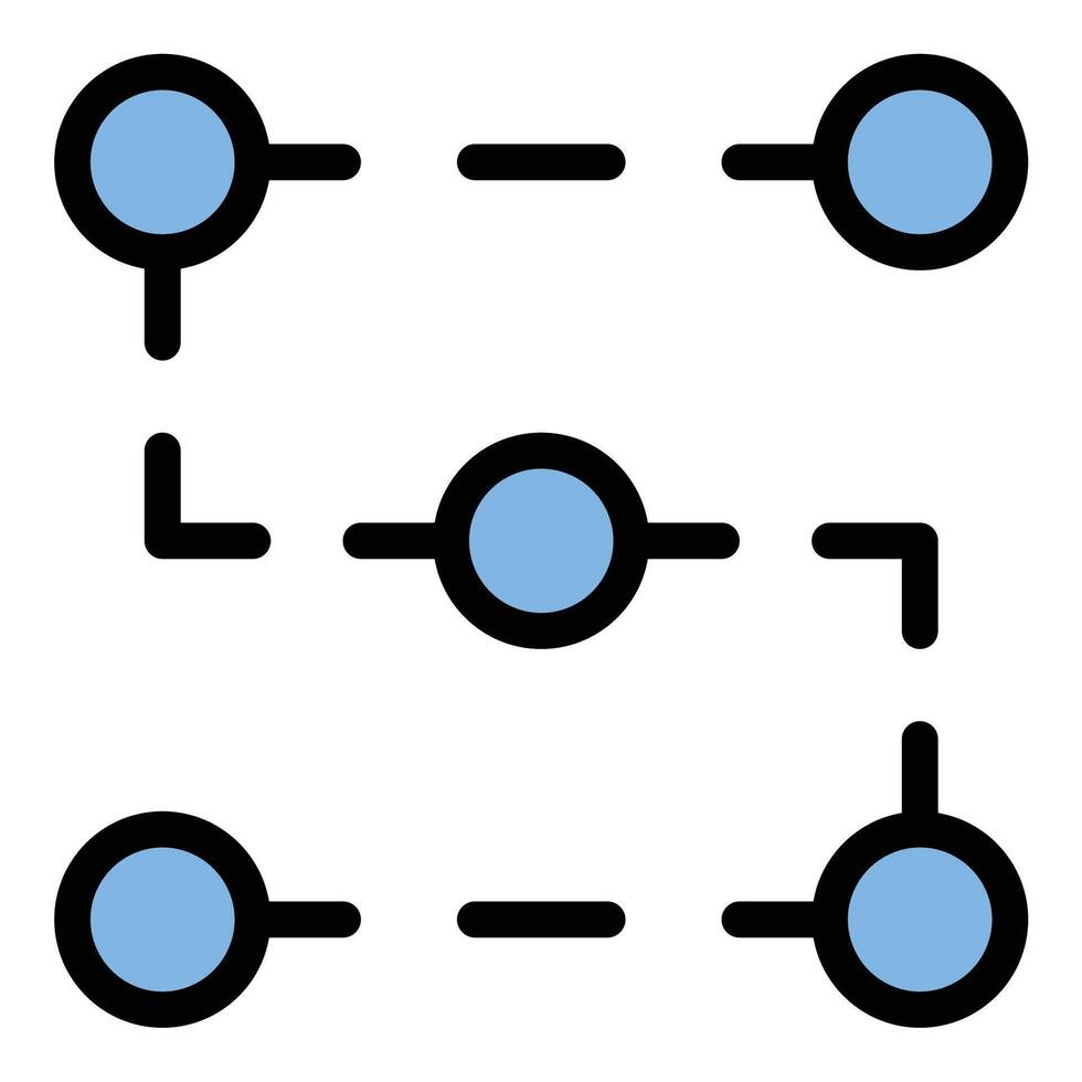 Flat Line Route Icon A Simple and Modern Pathway Illustration. vector