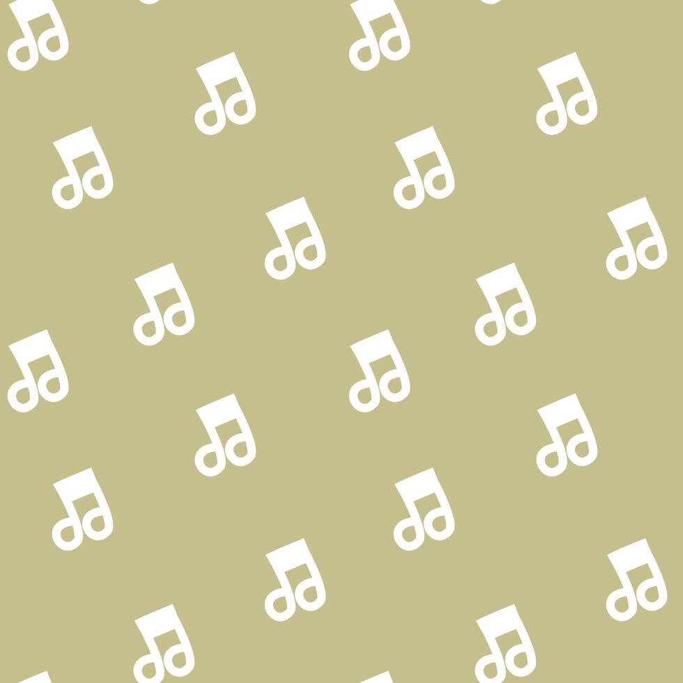 seamless minimal musical note song line art repeat pattern in green background vector