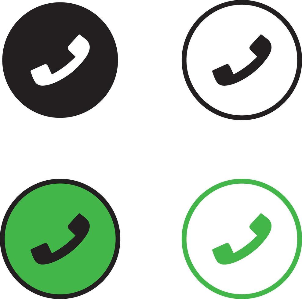 Set of call icon, logo sign, phone Web design flat icon illustration isolate on white background vector