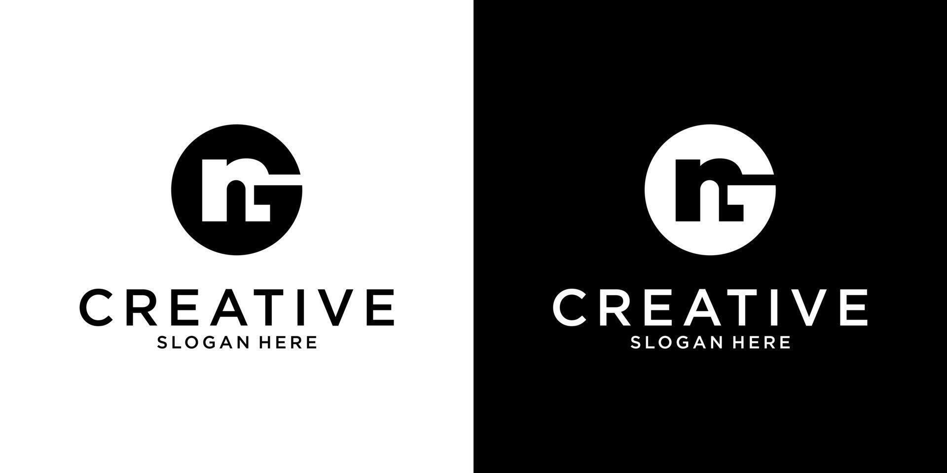 Initial letter GN or NG logo design templat vector