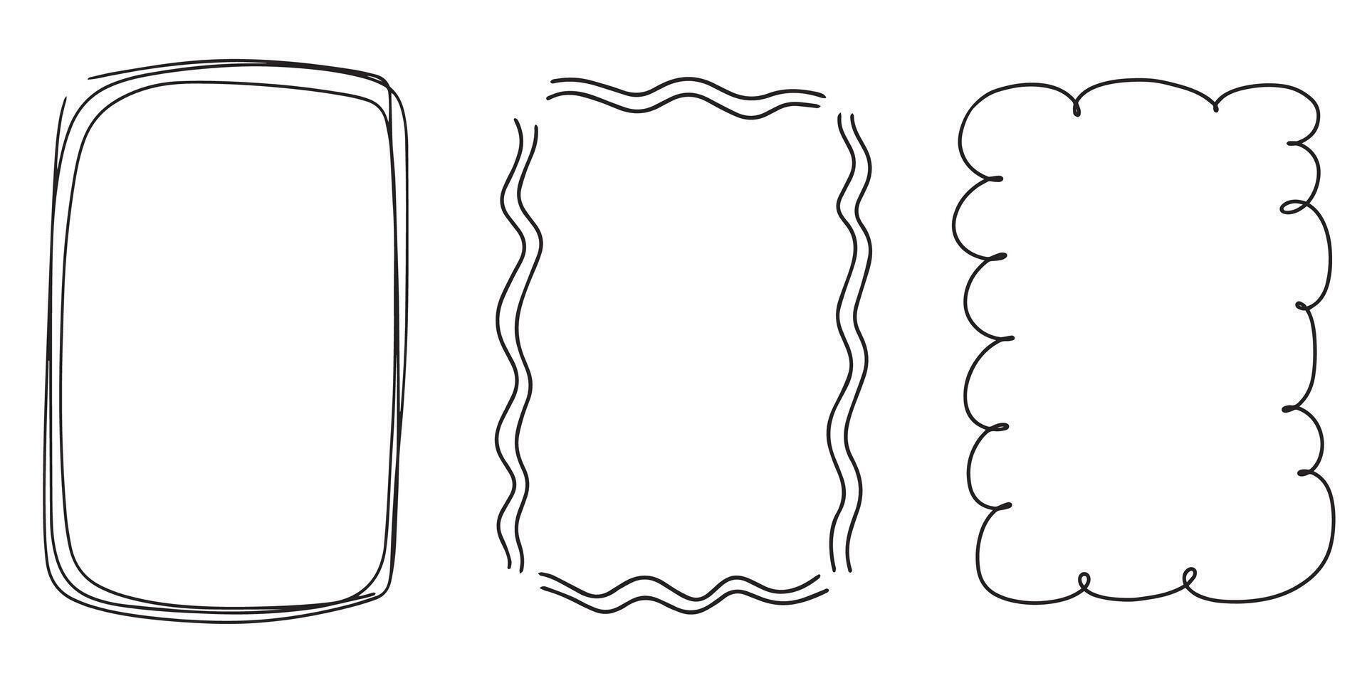 Various frames doodle hand drawn for element and illustration vector