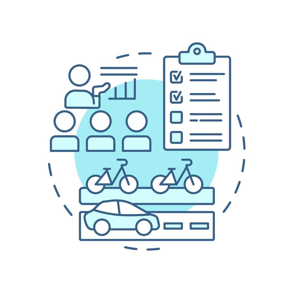 Traffic education soft blue concept icon. Training of road safety rules. Transport management system. Round shape line illustration. Abstract idea. Graphic design. Easy to use in brochure vector