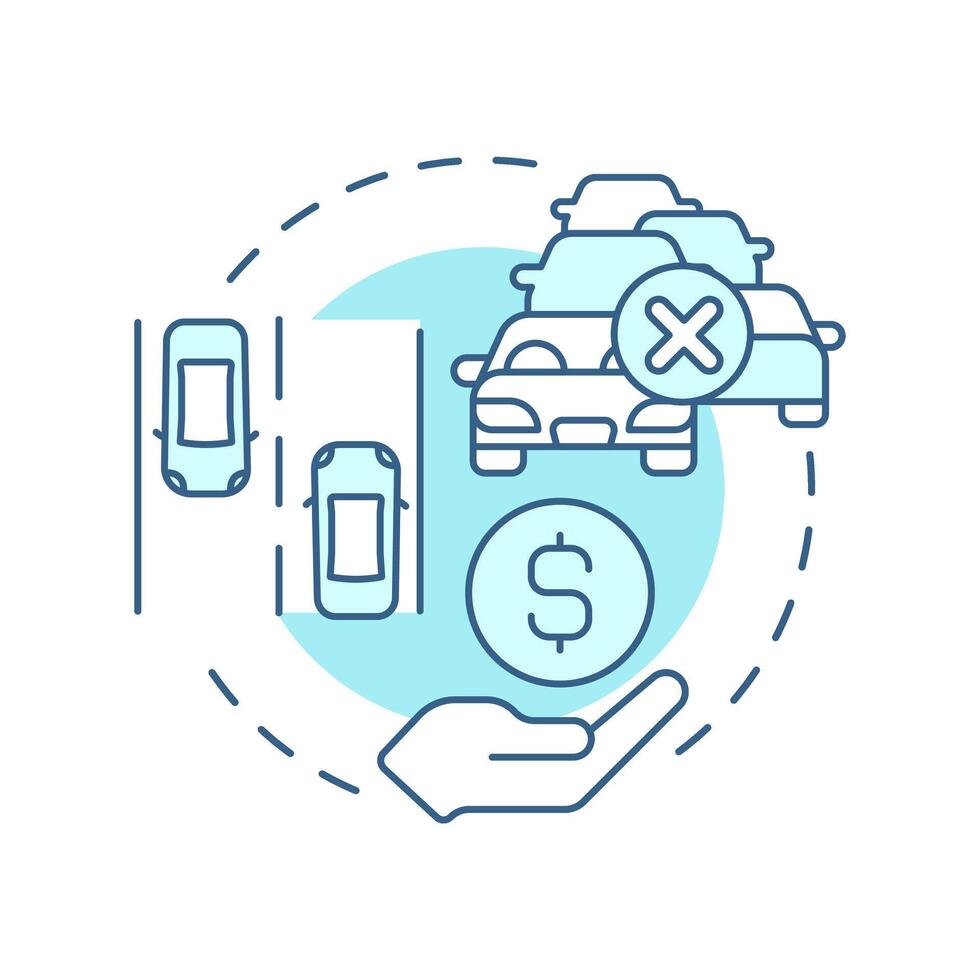 Traffic economics soft blue concept icon. Economic prosperity and product pricing. Transport management. Round shape line illustration. Abstract idea. Graphic design. Easy to use in booklet vector