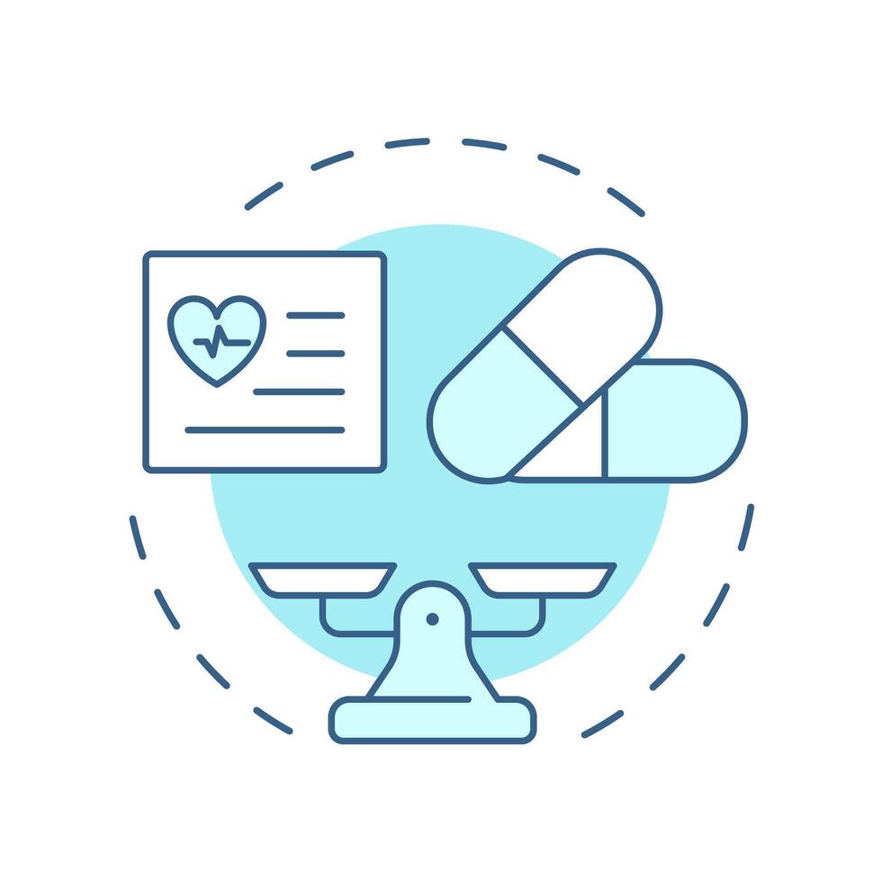 Quantity limits soft blue concept icon. Restrict amount of medication. Component of utilization management. Round shape line illustration. Abstract idea. Graphic design. Easy to use in brochure vector