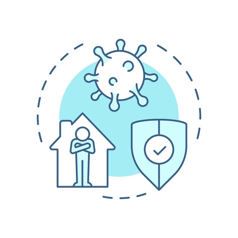 Infection control soft blue concept icon. Prevent spread of viral diseases. Hospital bed management. Round shape line illustration. Abstract idea. Graphic design. Easy to use in article vector