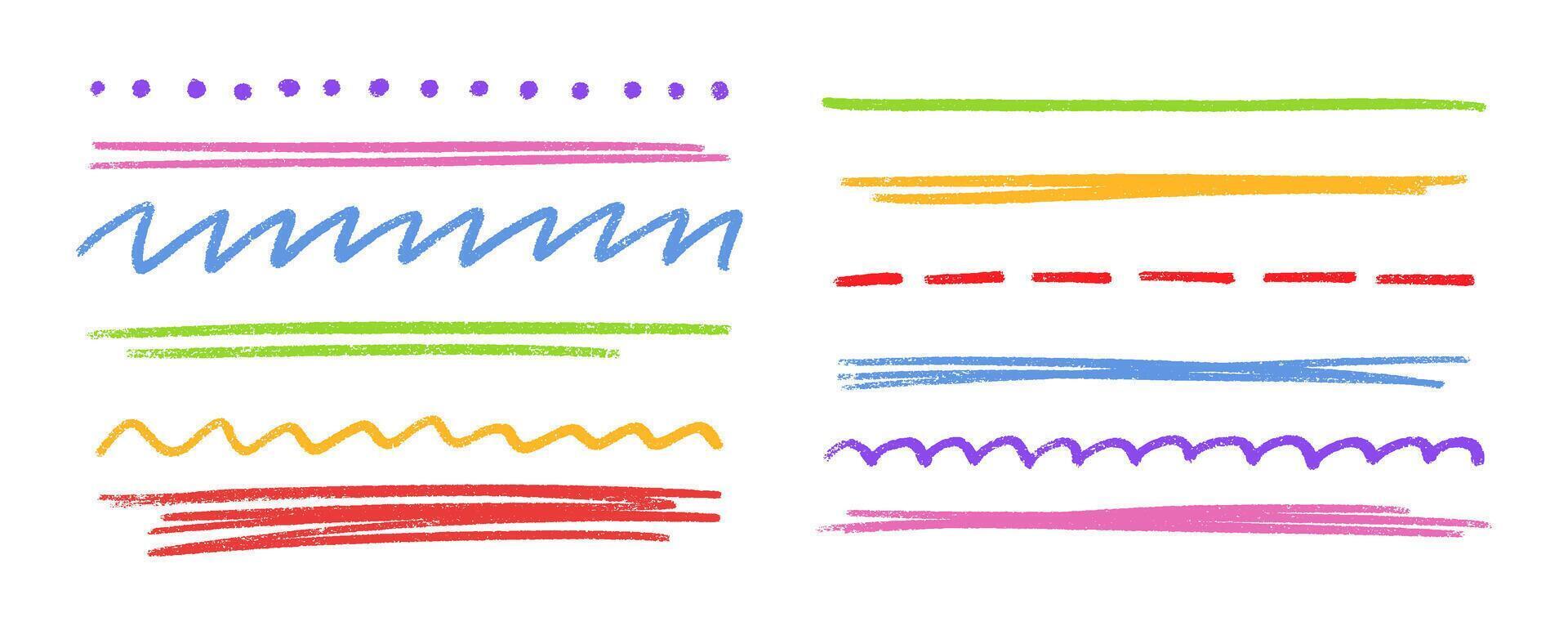Colorful crayon divider set vector