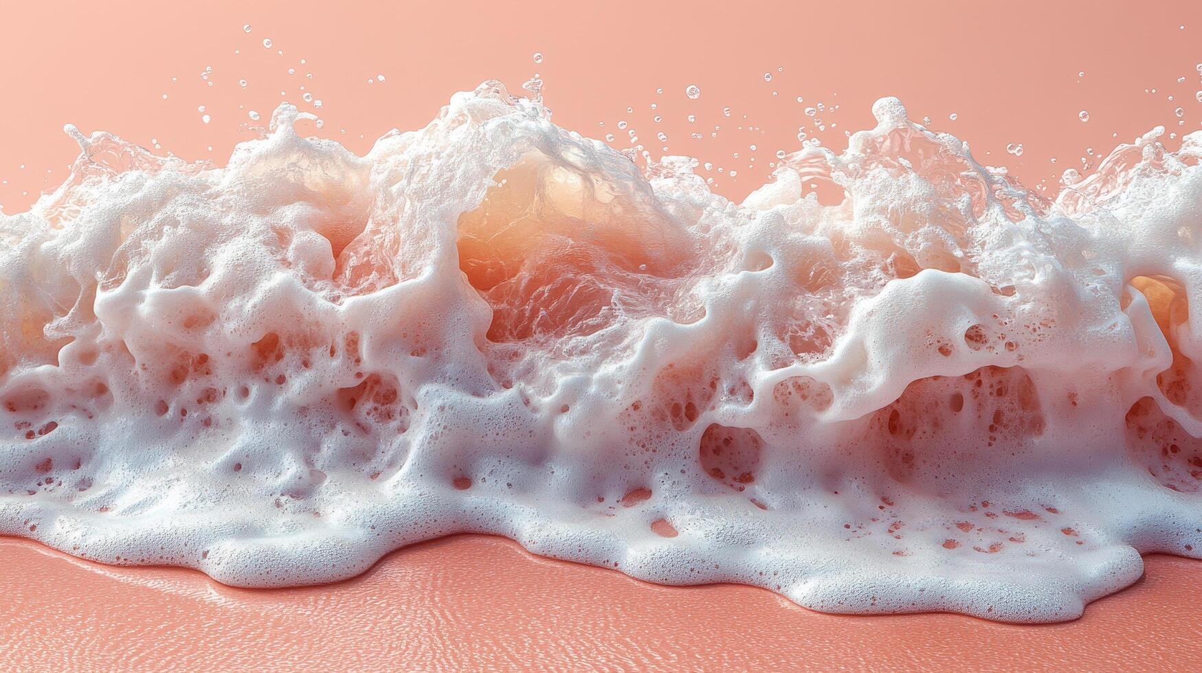 Coral beach wave foam texture background photo