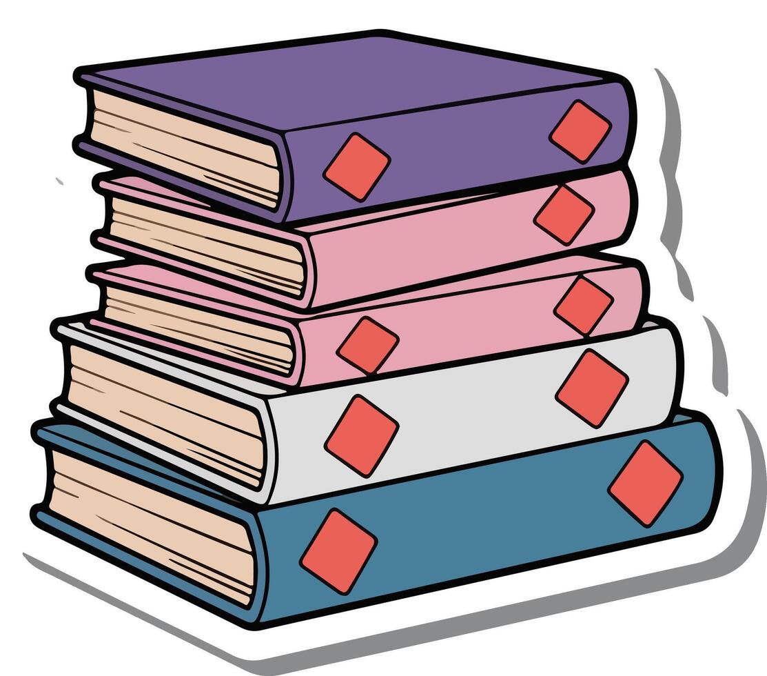 a stack of books with diamonds on them vector