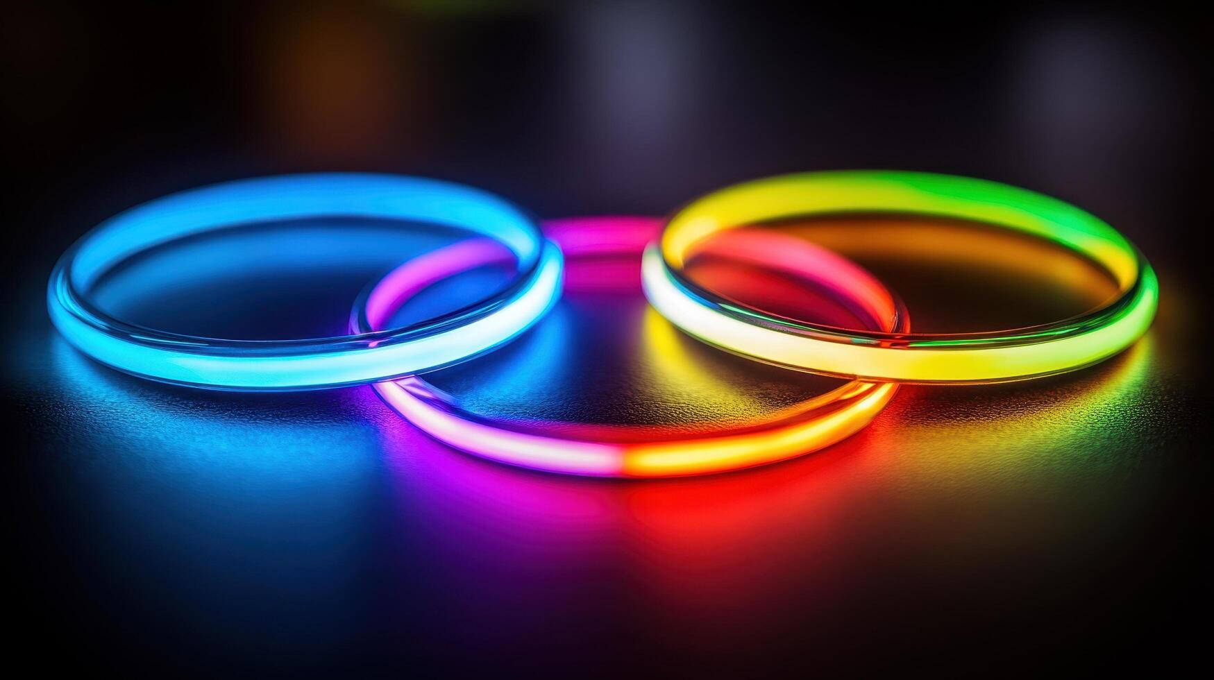Glowing bracelets, dark background, party, event photo