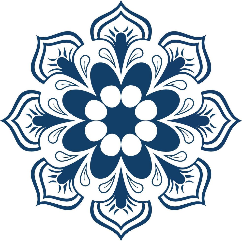 a blue and white flower design vector