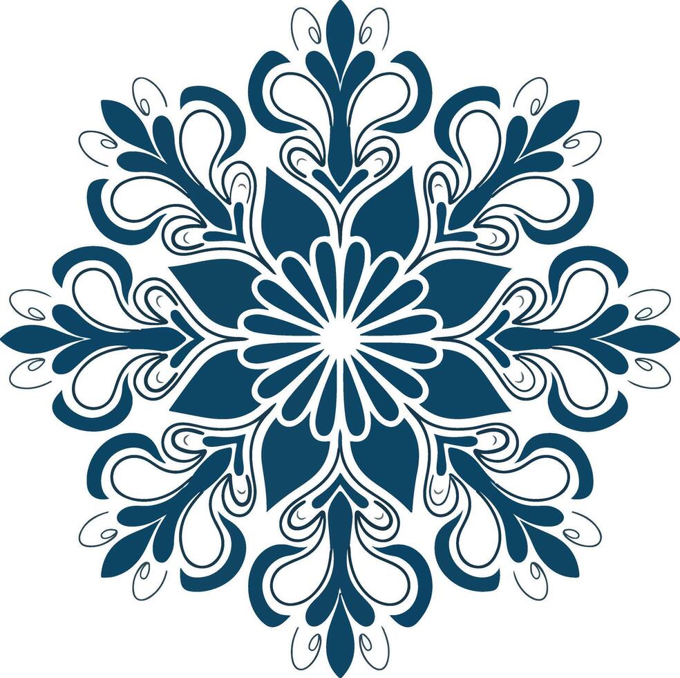 a blue and white snowflake design vector