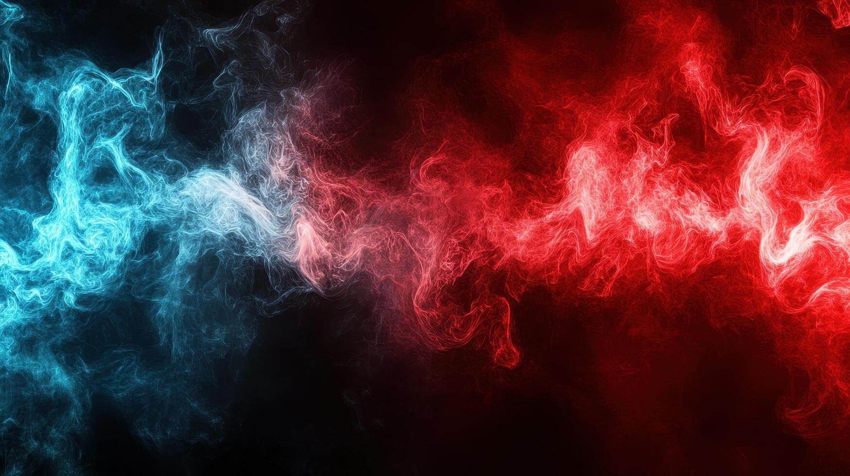 Abstract red blue smoke swirls background photo