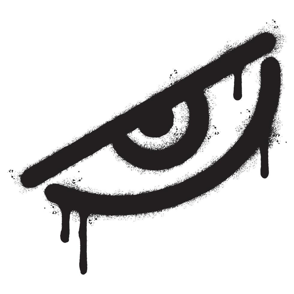 Spray Painted Graffiti eye icon isolated on white background. vector