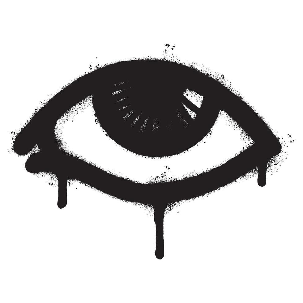 Spray Painted Graffiti eye icon isolated on white background.Elements on white background for banner, decoration, street art and ads. vector