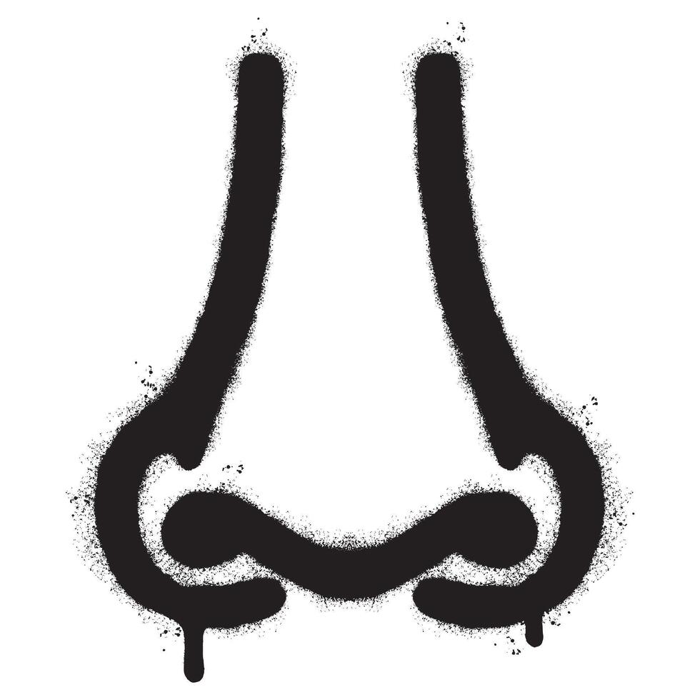 Spray Painted Graffiti nose icon isolated on white background. Elements on white background for banner, decoration, street art and ads. vector