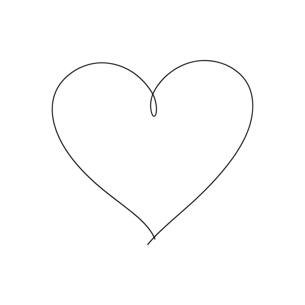One-line stroke love art at. vector